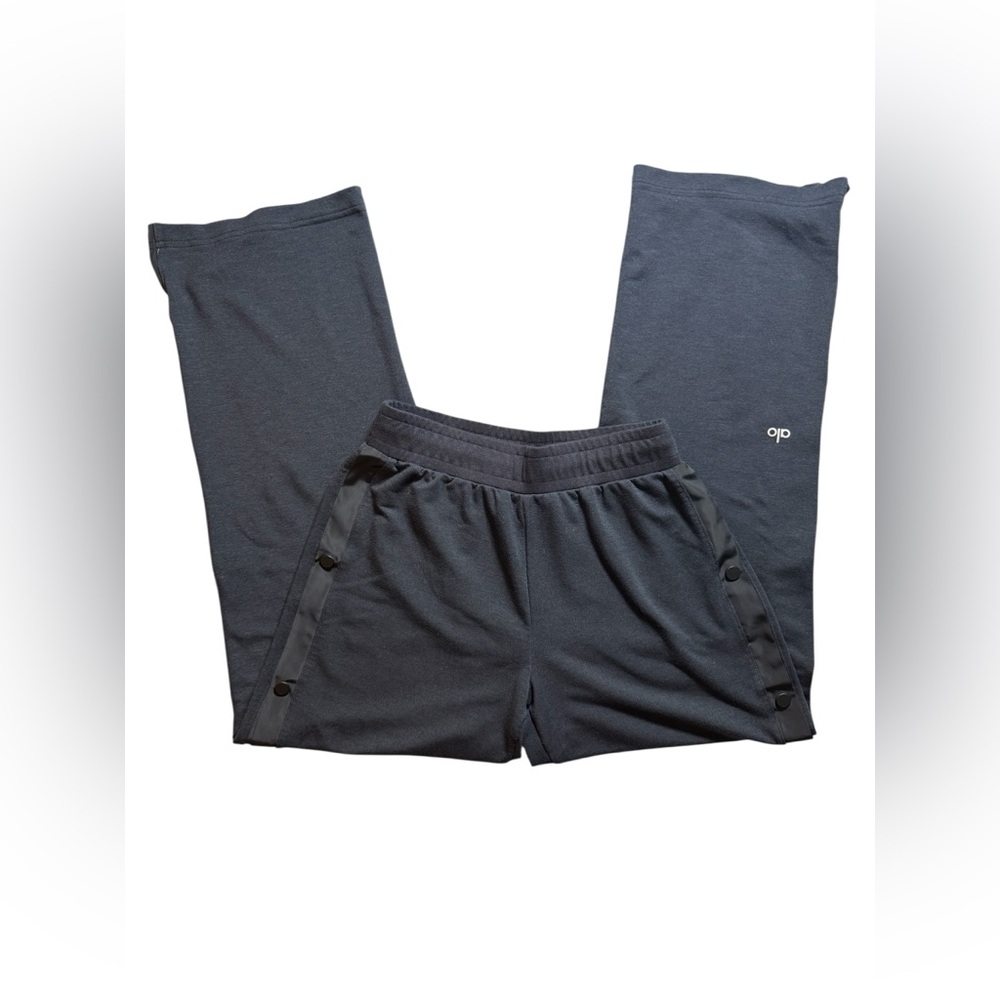 ALO Yoga Black Court Side  Tearaway Snap  Pants - Picture 6 of 7